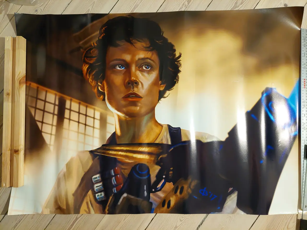 Billede 1 - Stor Aliens / Ellen Ripley plakat (70x100)