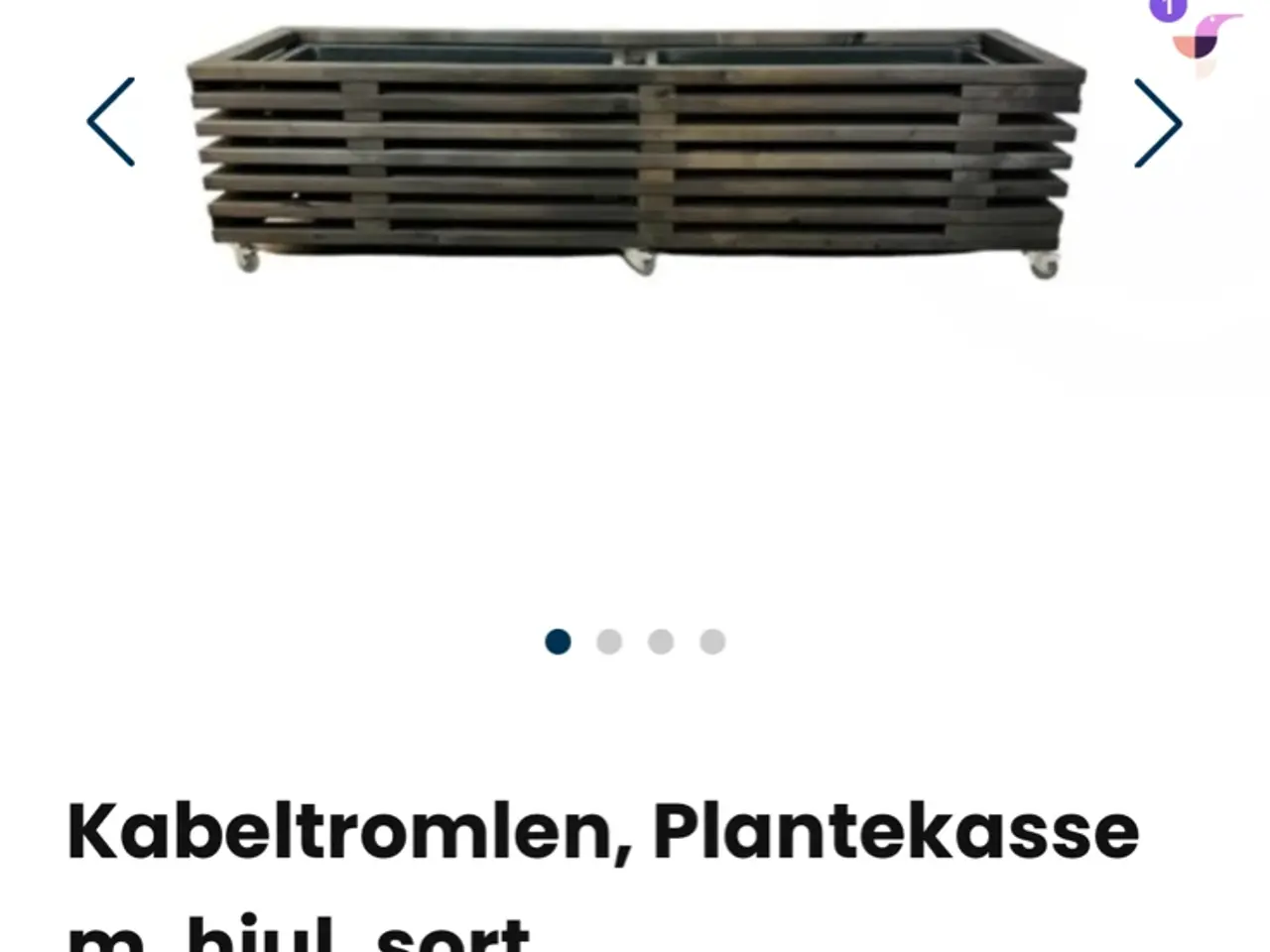 Billede 5 - Kabeltromel plantekasser på hjul i sort traller