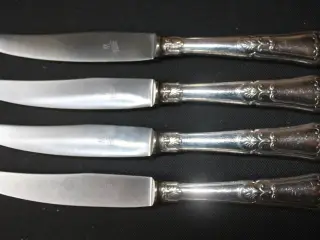 4 knive, sølvplet