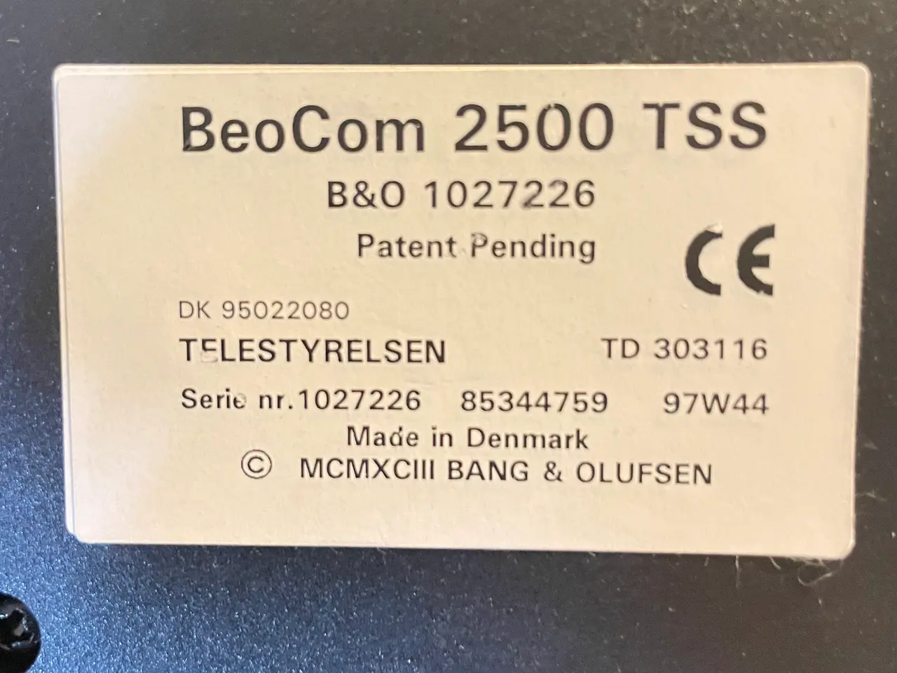 Billede 3 - Bang & Olufsen BeoCom 2500 TSS fastnettelefon sort