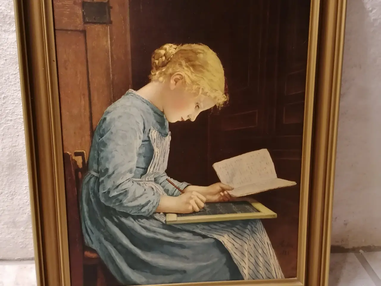 Billede 2 - Flot gammel indrammet plakat af Albert Anker