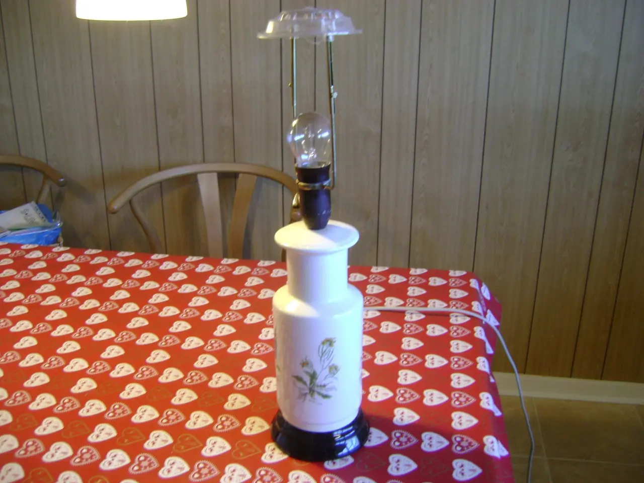 Billede 2 - 1 stk Retro Bordlampe med Plisseskærm højde 60 cm