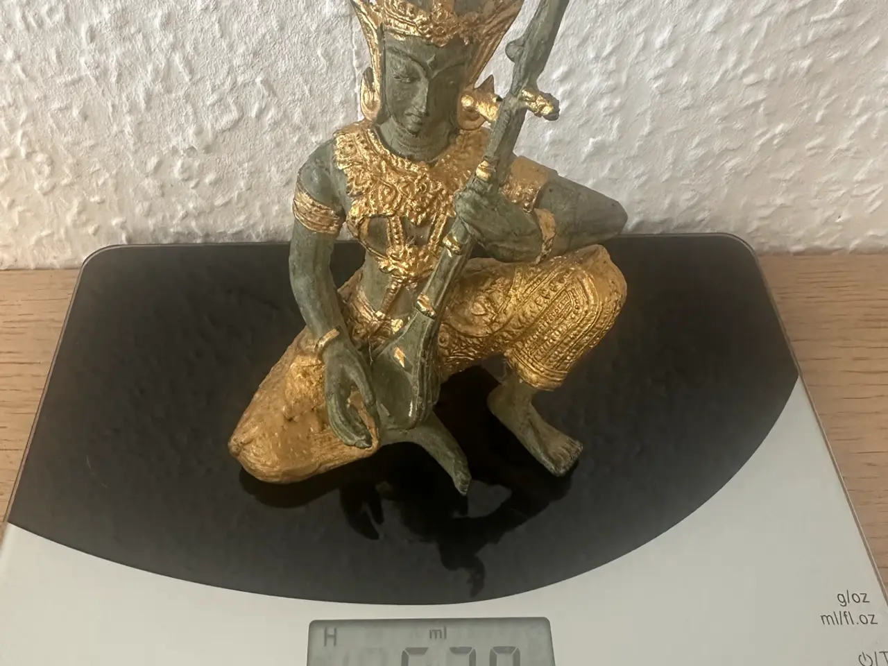 Billede 18 - 3 flotte orientalske metalfigurer – Buddha & musik