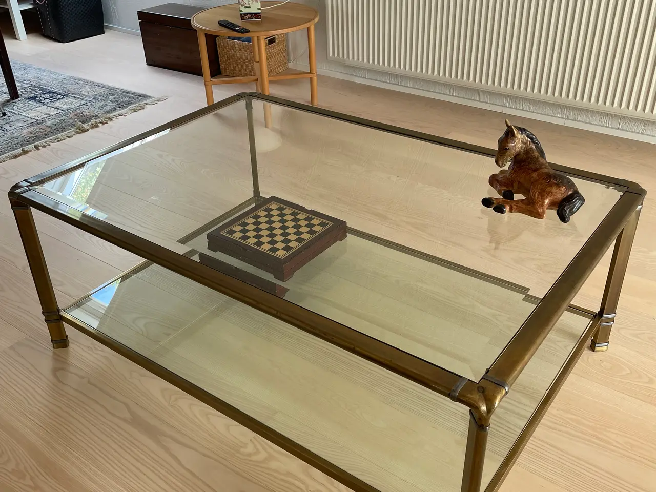 Billede 1 - Sofabord glas/børstet messing