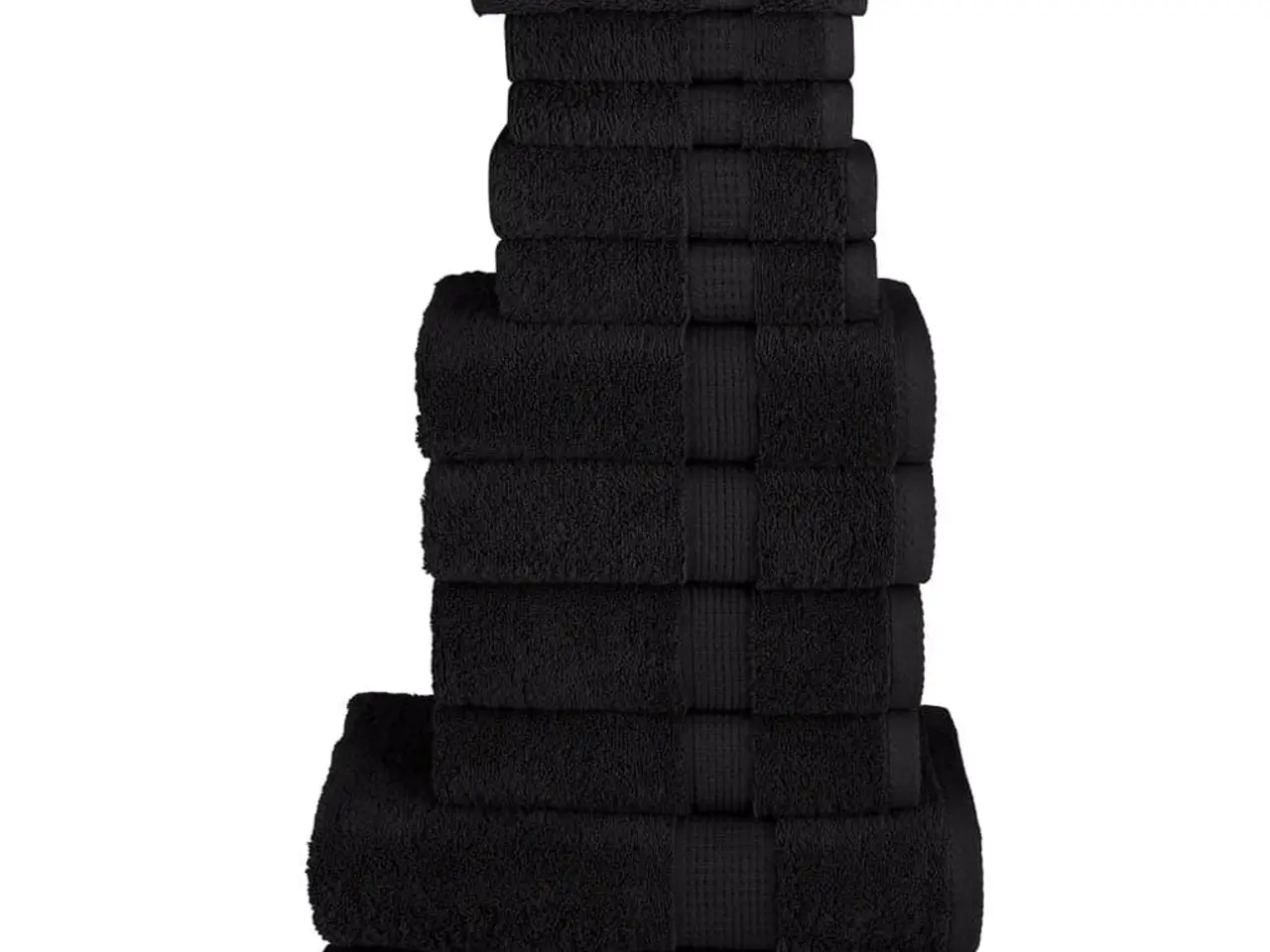 Billede 1 - Håndklædesæt 12 stk. - Premium SOLUND 600 g/m², sort