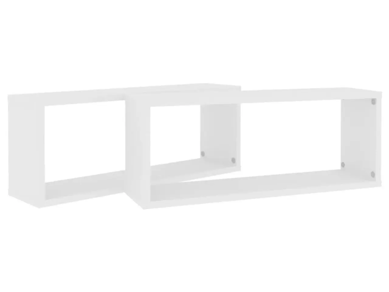 Billede 8 - Væghylder 2 stk. 60x15x23 cm kubeformet konstrueret træ hvid
