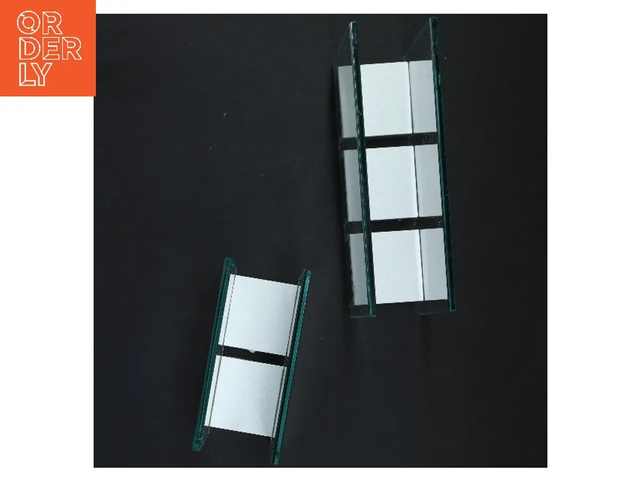 Billede 3 - 2 Glas fyrfadsstager (str. 17x12x5&12x11,5x5 cm)