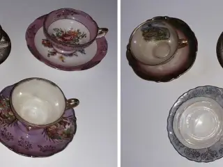 5 forskellige sæt te/kaffe kop- & underkopper