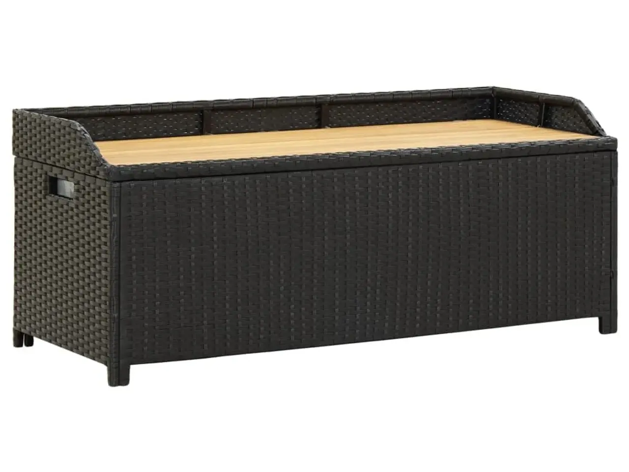 Billede 1 - Havebænk med opbevaring 120 cm i polyrattan - sort