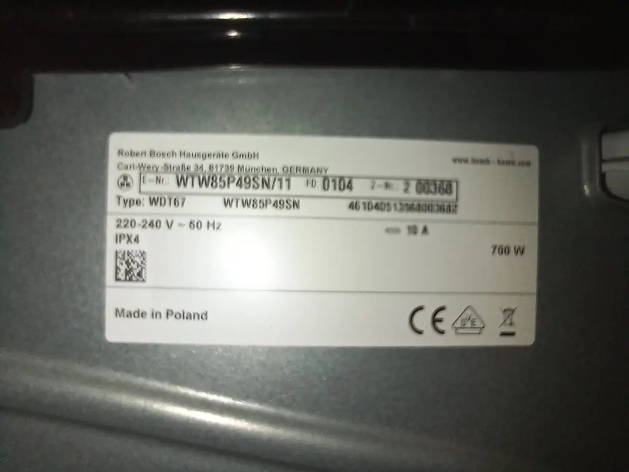 Billede 3 - Bosch 9 kg. Varmepumpe tørretumbler A++