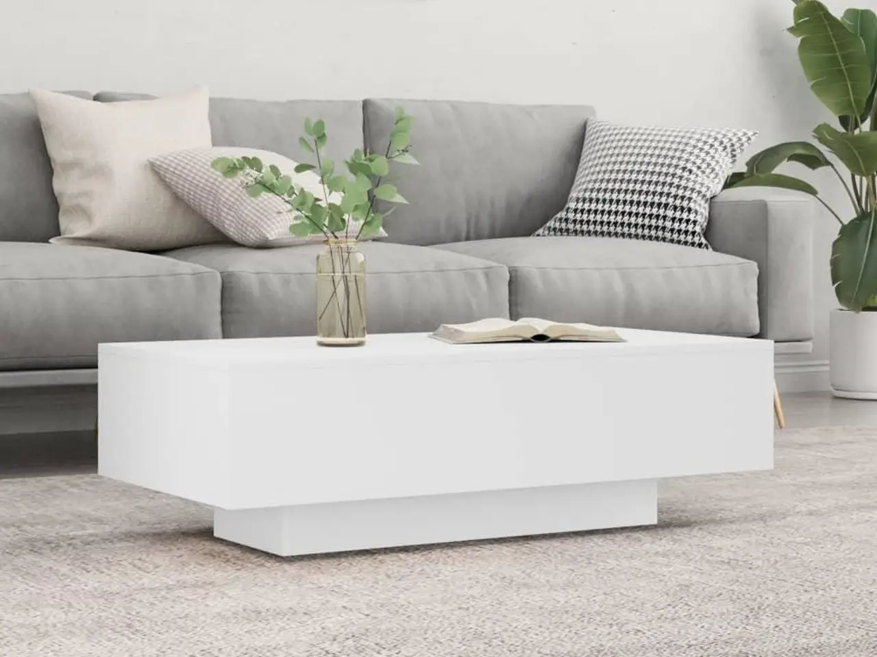 Billede 1 - Sofabord 100x49,5x31 cm konstrueret træ hvid