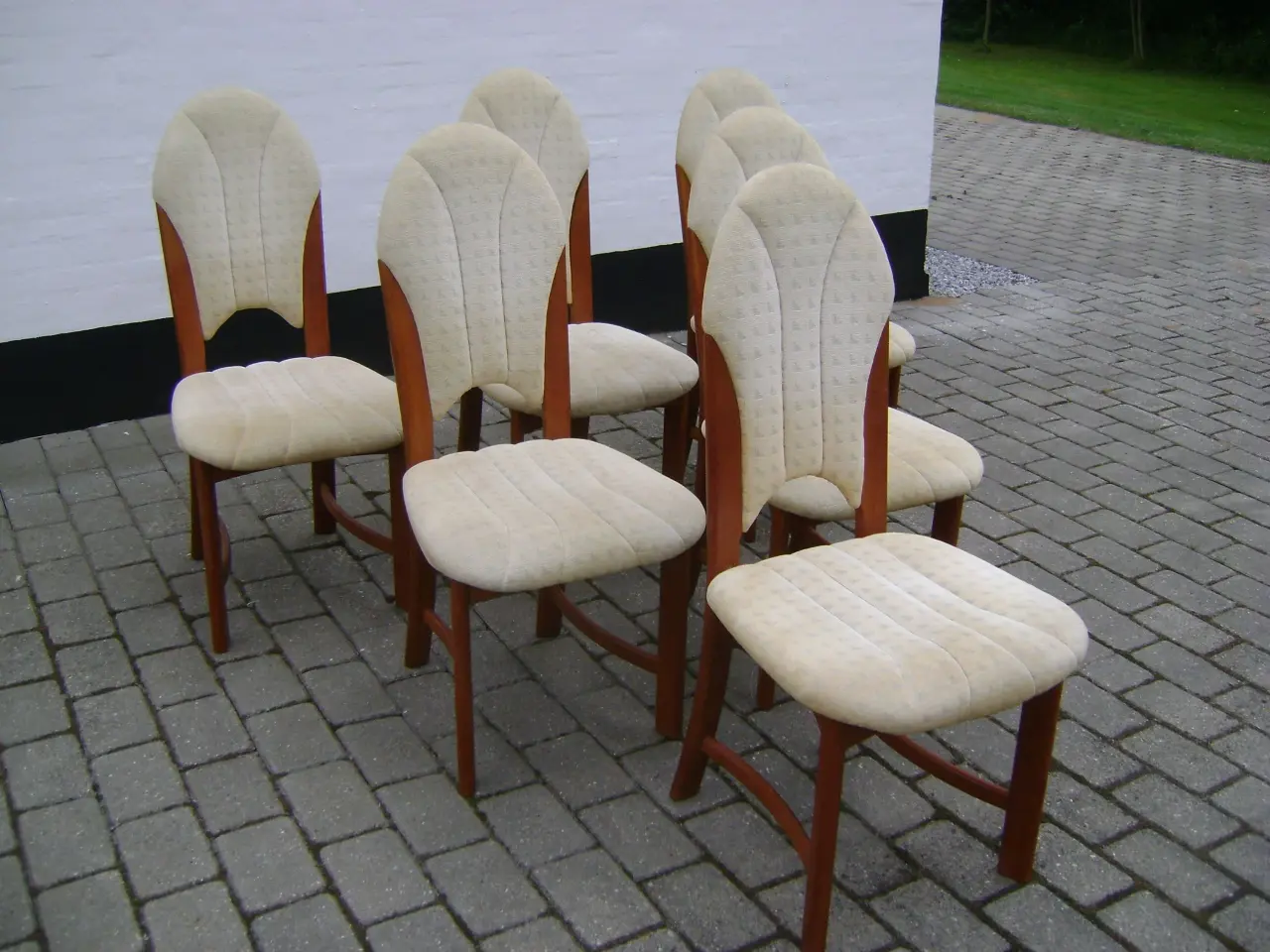 Billede 1 - Teak stole med Høj ryg