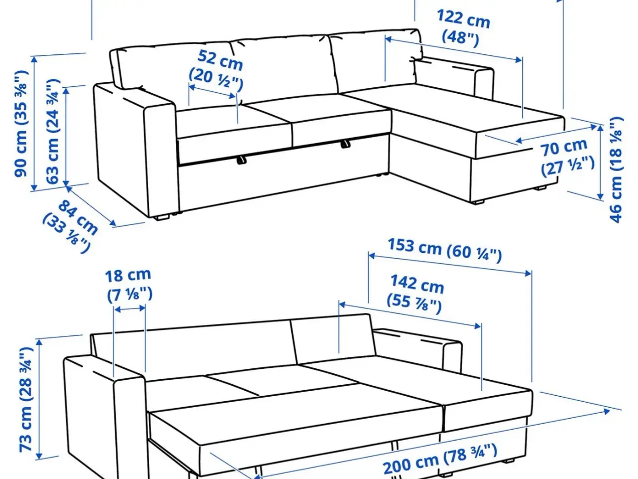 Billede 8 - Bårslöv 3 Pers. sovesofa med chaiselong