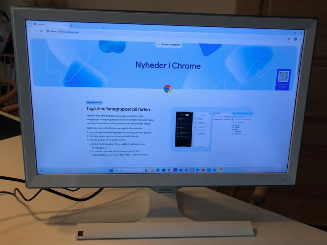Billede 2 - Samsung 22 tommer skærm i hvid