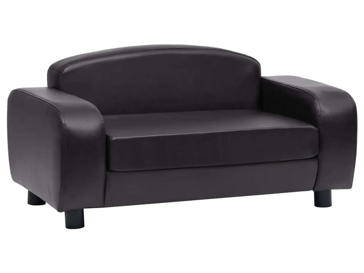 Billede 2 - Hundesofa i kunstlæder - sort, 80 x 50 x 40 cm
