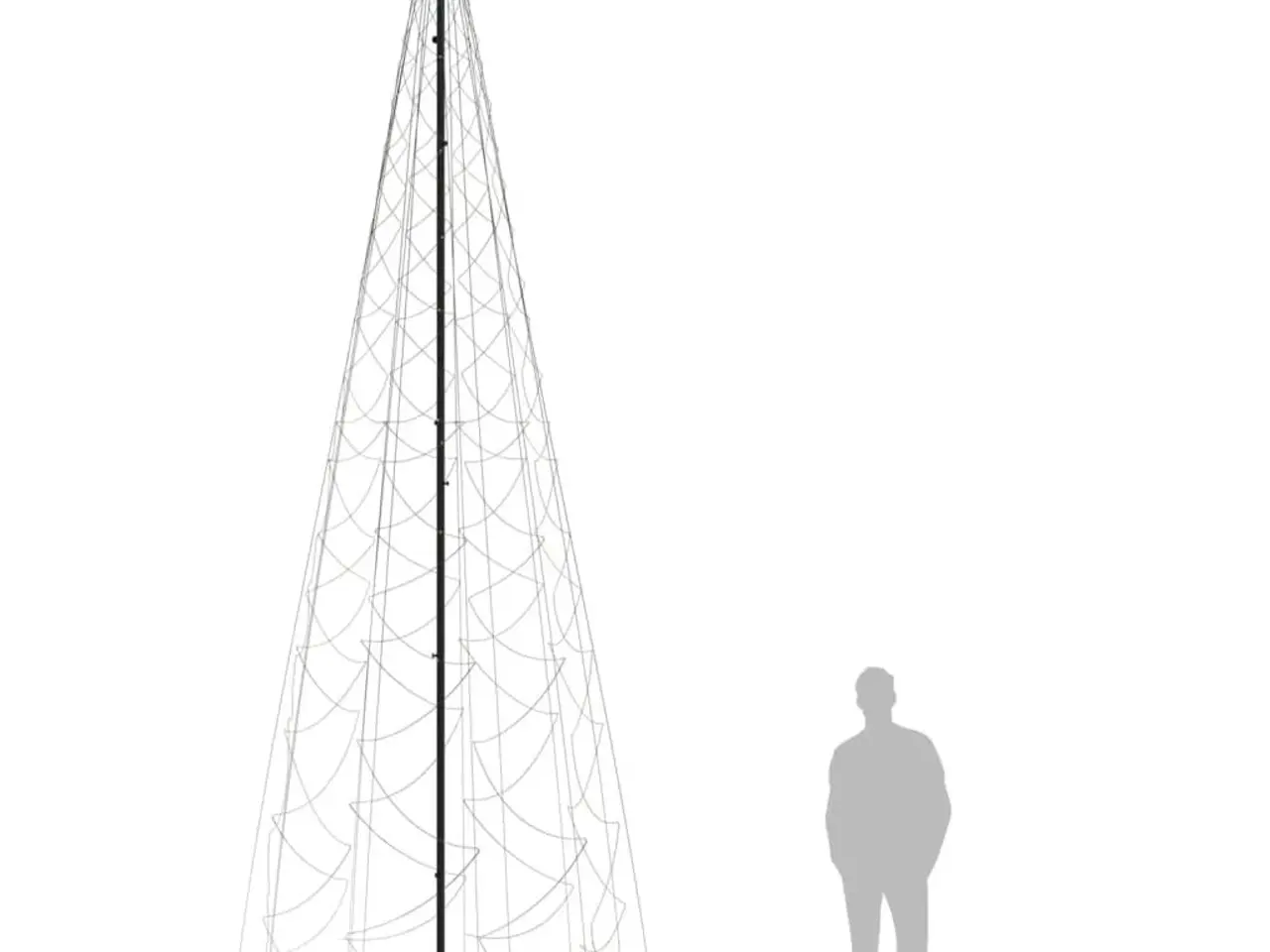Billede 9 - Kegleformet juletræ 160 × 500 cm - 1.400 LED varmt hvid