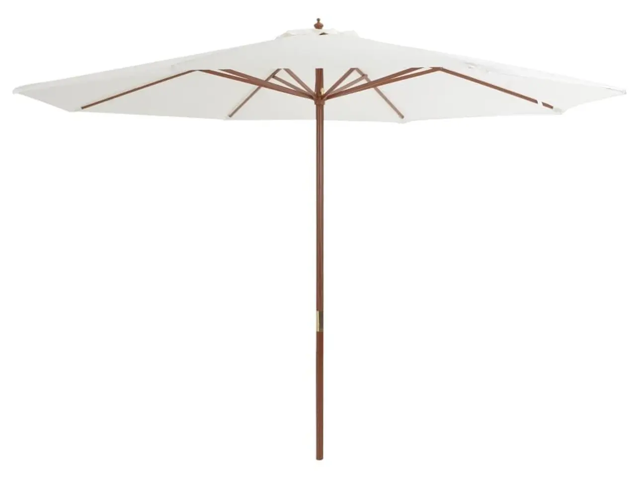 Billede 1 - Udendørs parasol med træstang 350 cm - sandhvid