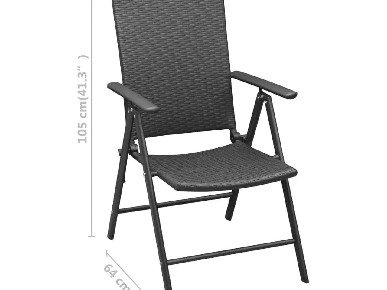 Billede 7 - Foldbare havestole i polyrattan - 2 stk., sort