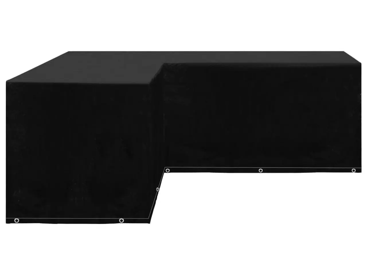 Billede 2 - L-formet havemøbelovertræk 250×250×90 cm - sort, 12 snørehuller