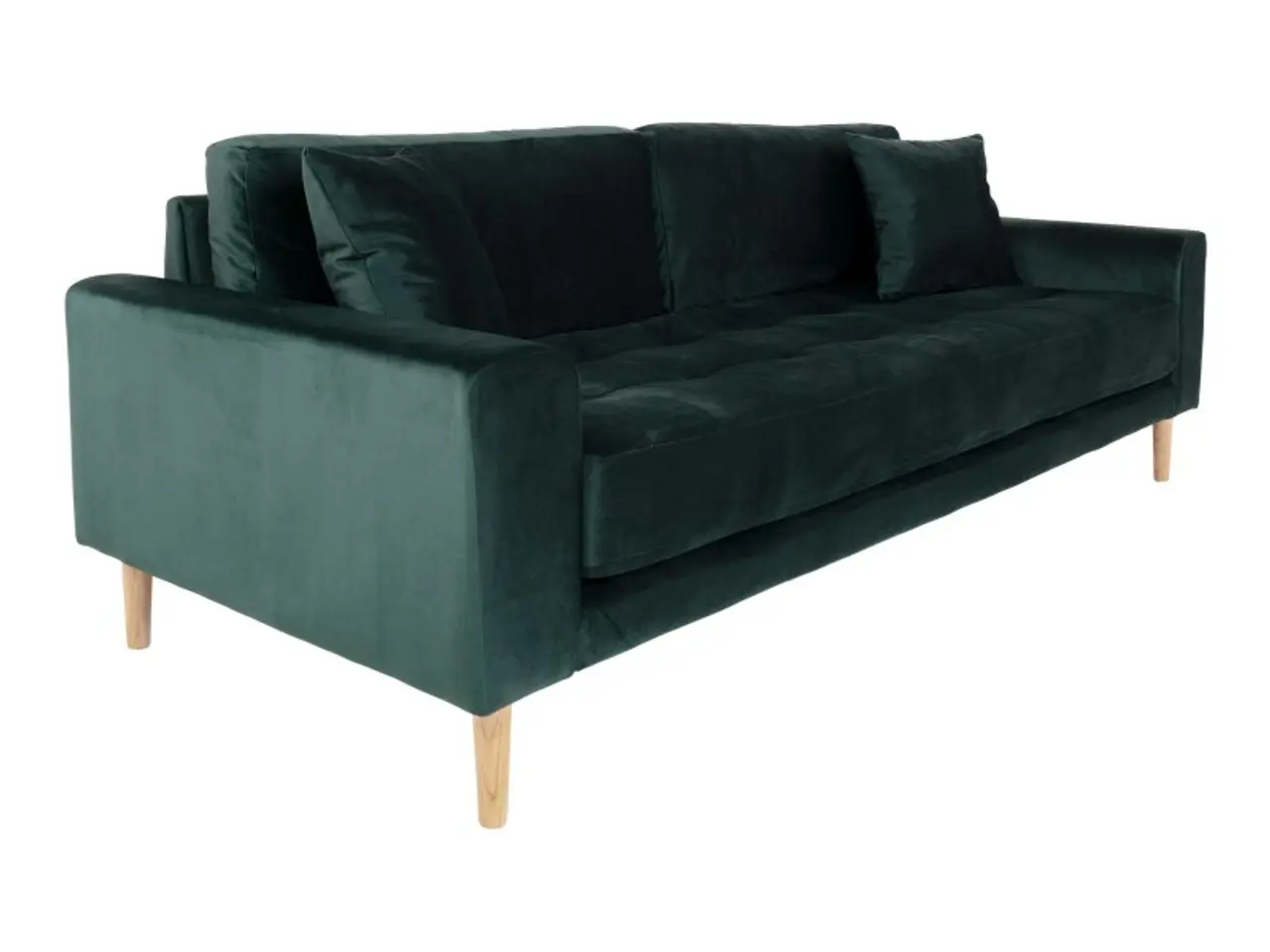 Billede 2 - Lido 3 Personers Sofa - Sofa i mørkegrønt velour