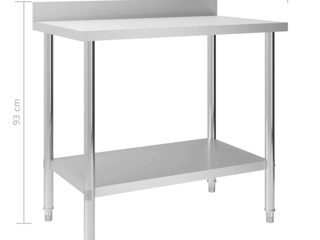 Billede 7 - Arbejdsbord til køkken med stænkplade 100×60×93 cm - rustfrit stål