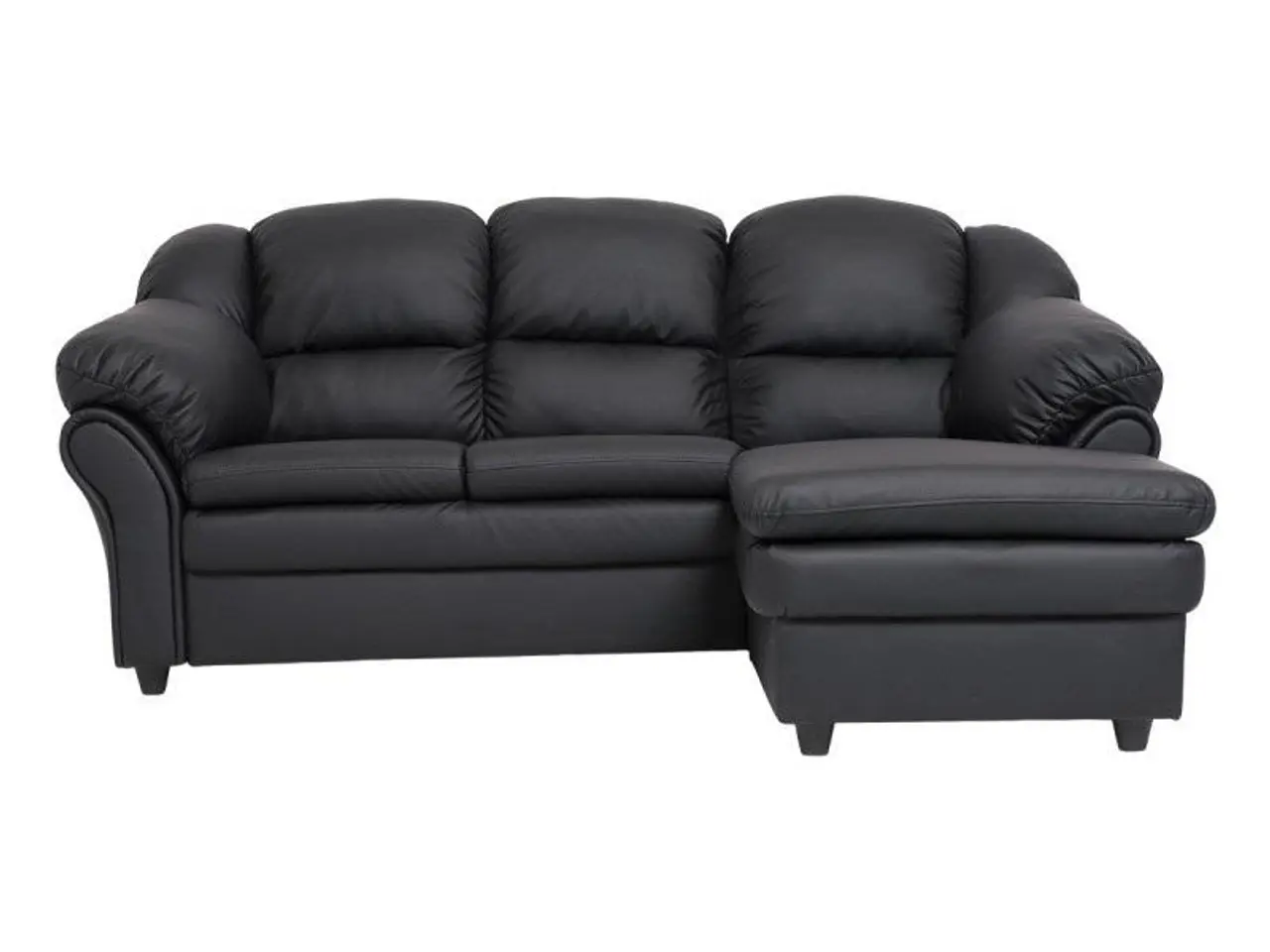 Billede 1 - Elias chaiselongsofa - 3 pers. Højre - Sort tekstillæder