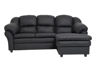 Elias chaiselongsofa - 3 pers. Højre - Sort tekstillæder