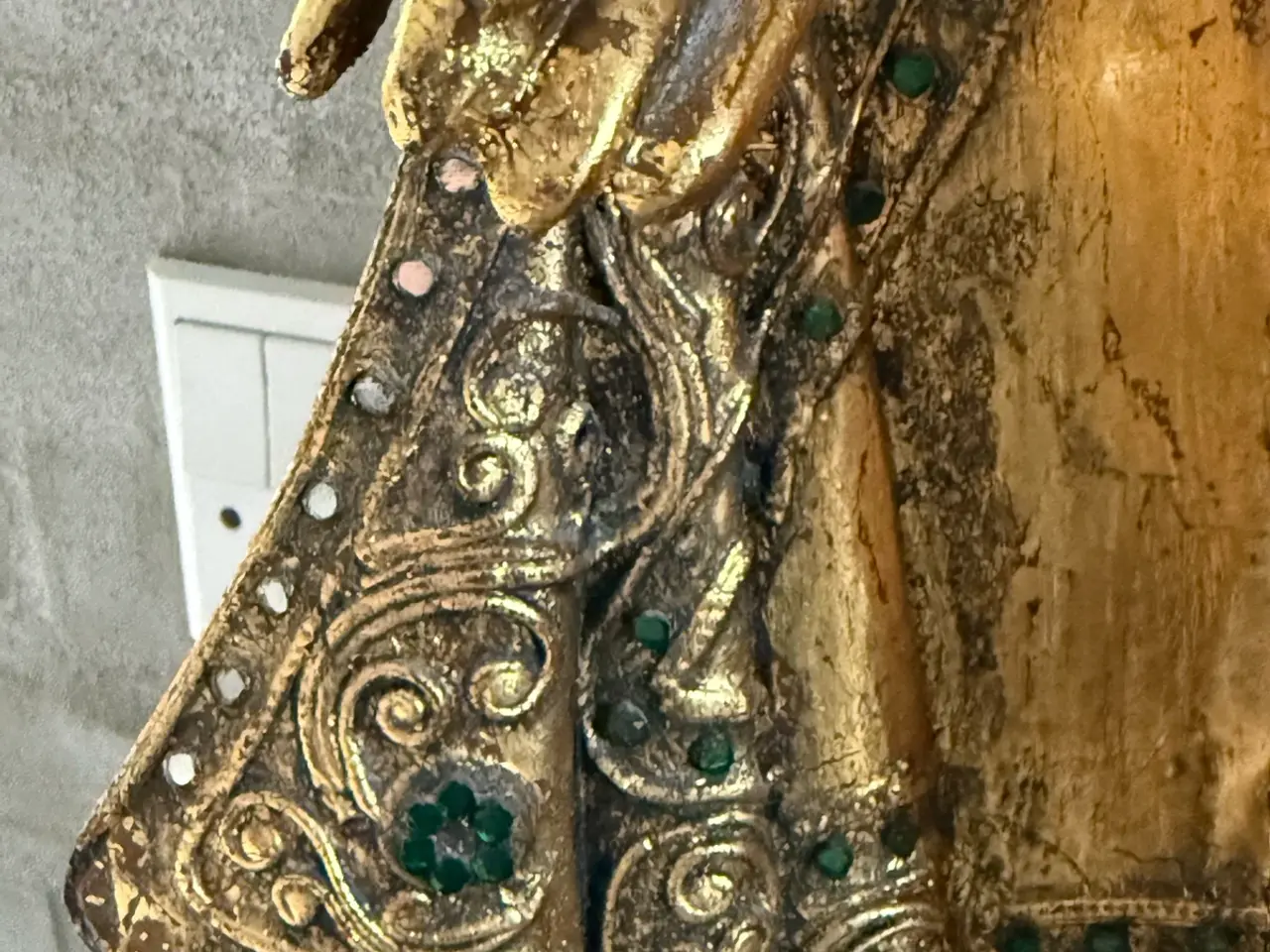 Billede 11 - Stor 102 cm Buddha i massivt træ.