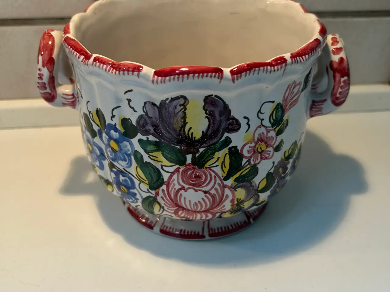 Billede 1 - RETRO urtepotteskjuler med blomster deco.