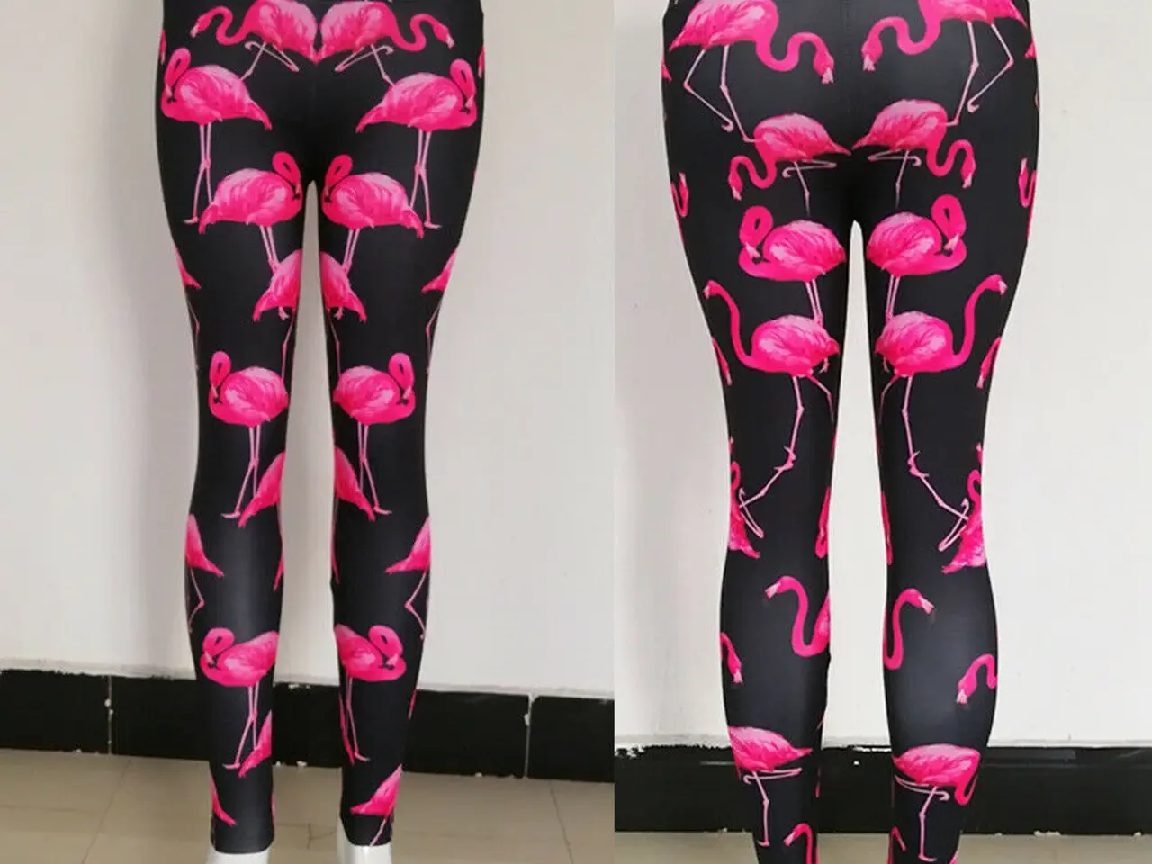 Billede 2 - Leggins. Str: Large- Flamingo print.