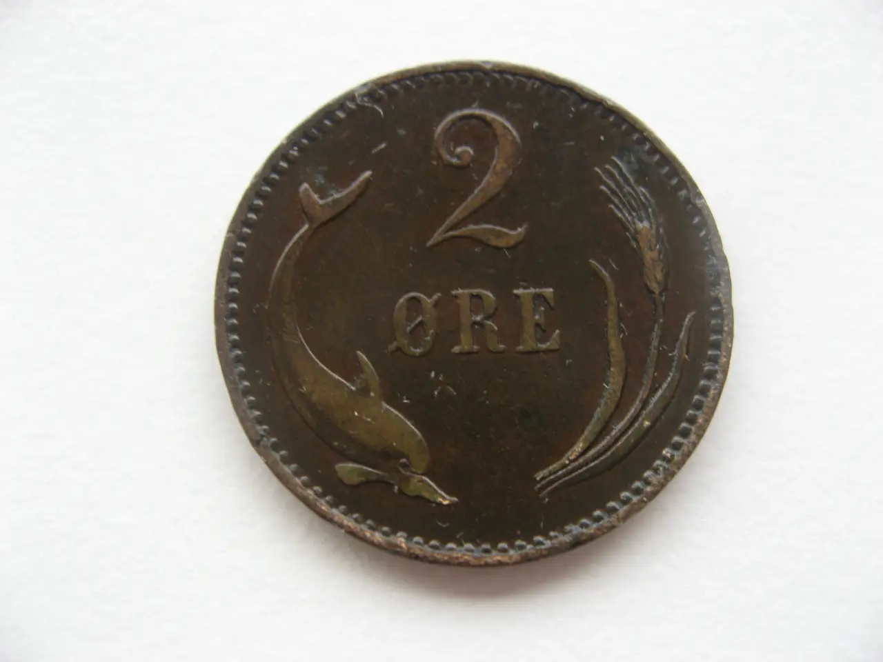 Billede 2 - PÆN delfin 2 øre 1880, bedre årstal