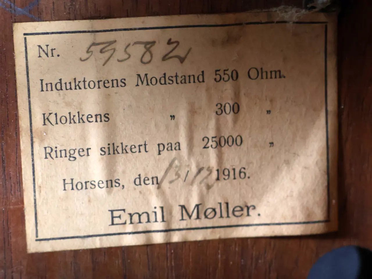Billede 5 -  Gl Væghængt telefon fra JTAS