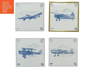 Keramiske fliser med flymotiver fra B&G (str. 4 stk 15,5x15,5 cm)