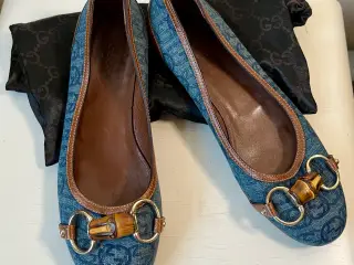 Gucci, ballerina logo-sko m spænde, str 37