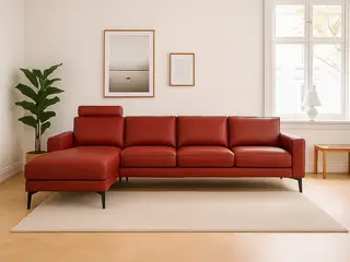 Hjort Knudsen Esbjerg læder chaiselongsofa venstrevendt