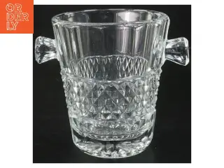 Glas isspand med håndtag (str. Ø 12,5 cm længde 14 cm)