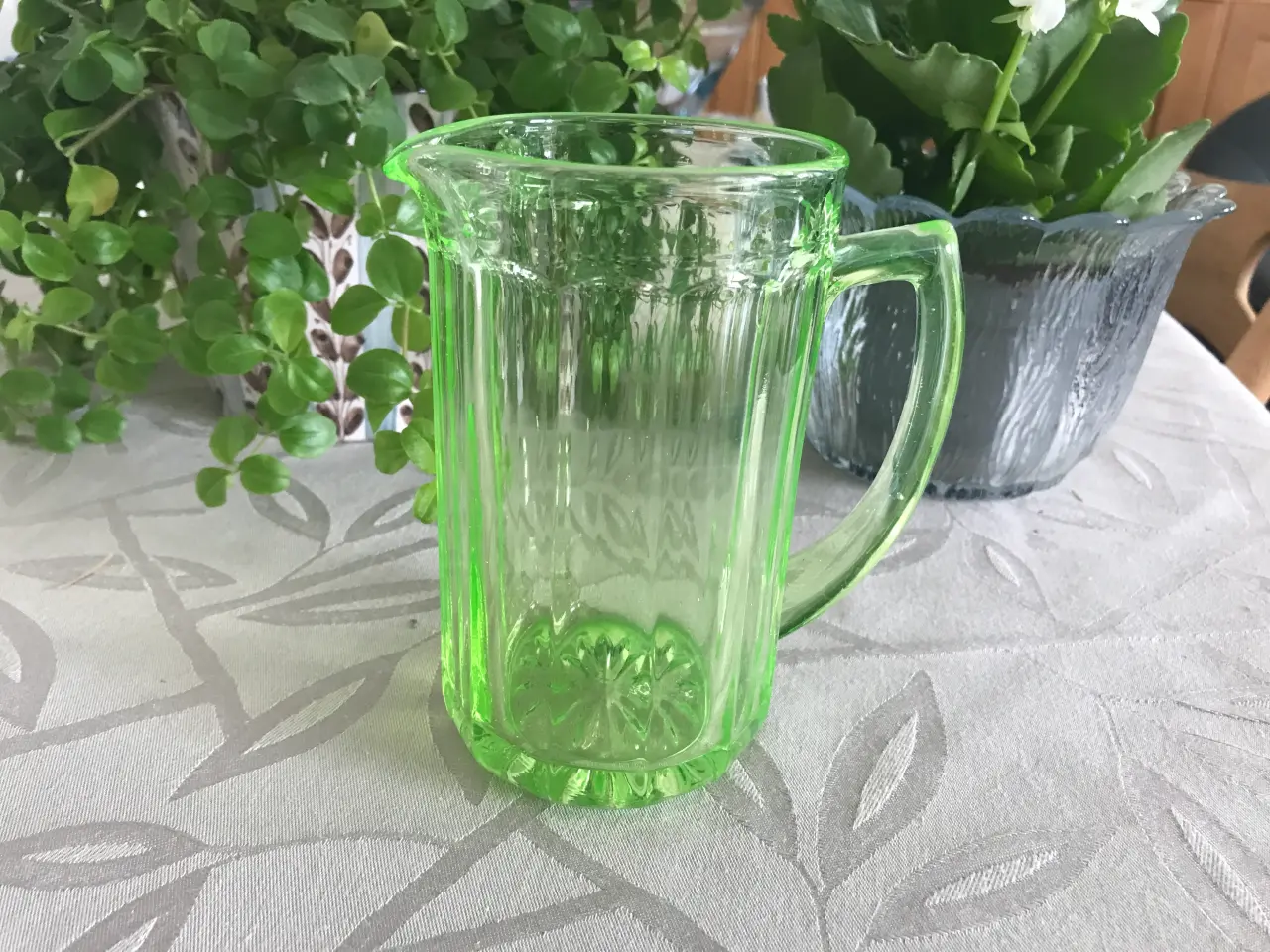 Billede 1 - Kande i urangrøn glas - Holmegaard