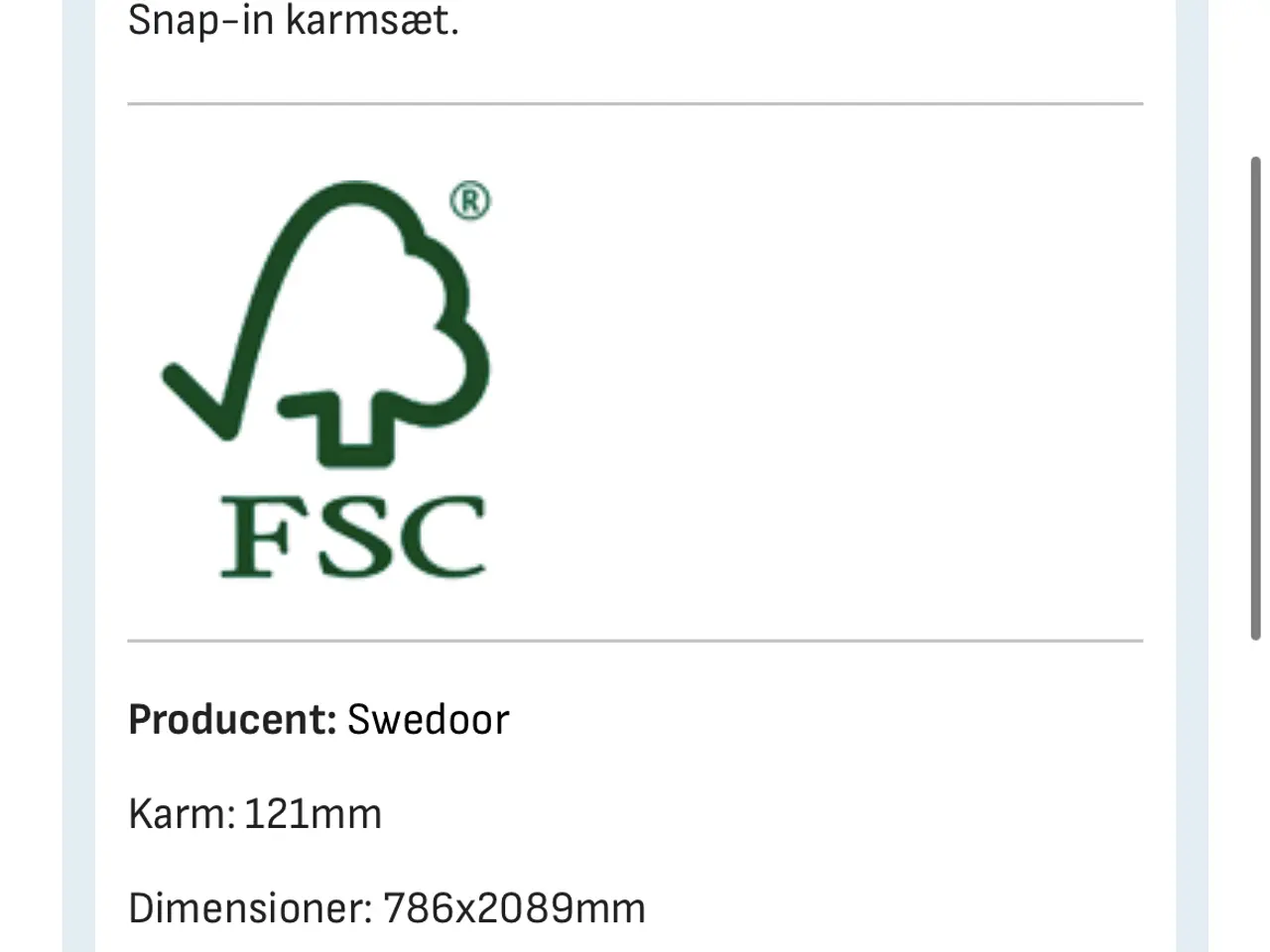 Billede 2 - Karmsæt Swedoor