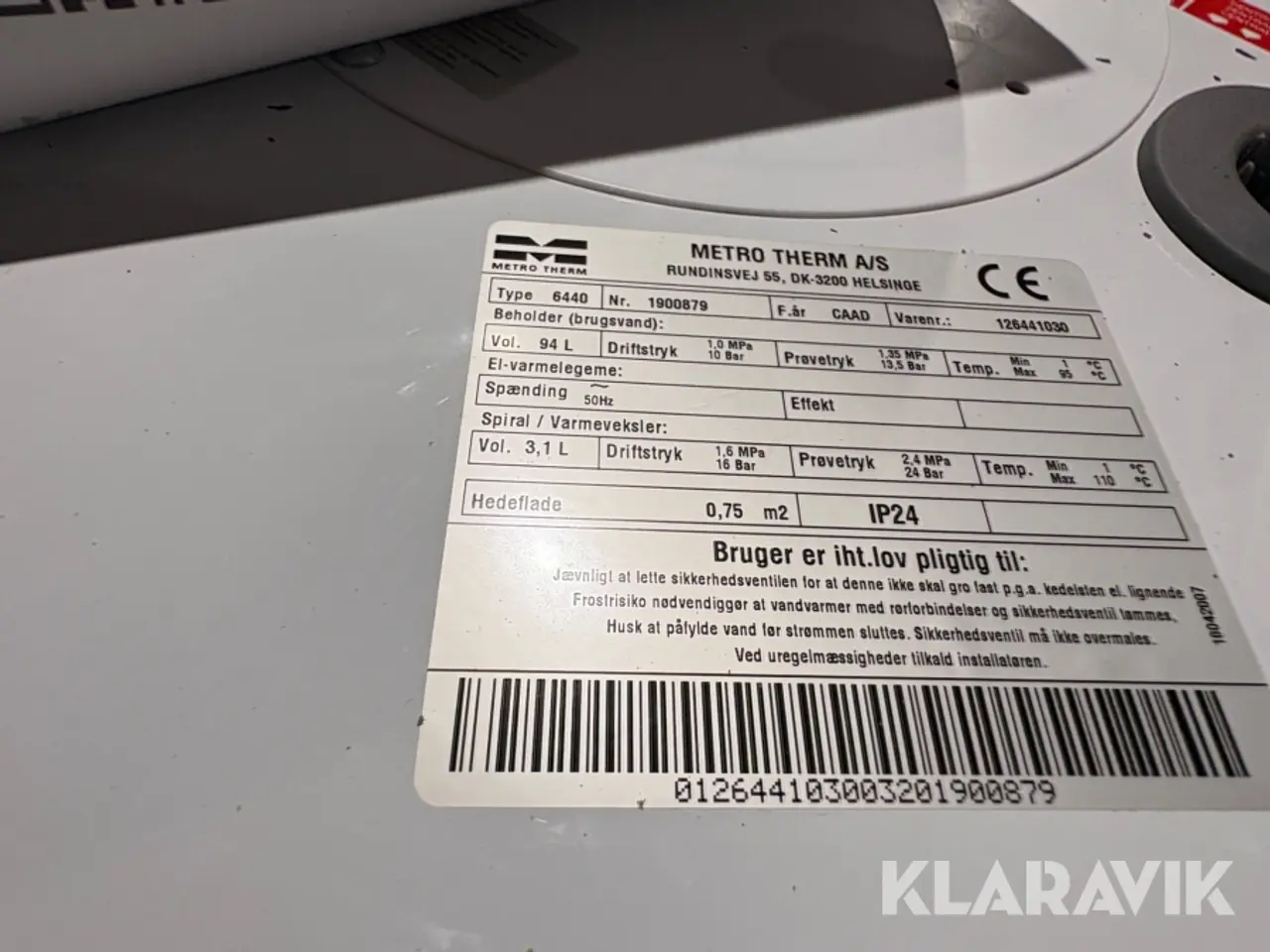 Billede 2 - Varmtvandsbeholder Metro Therm 110 type 6440 94 L