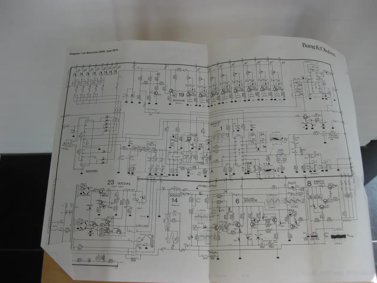 Billede 2 - B&O, Original strøm diagram til Beovision 6000