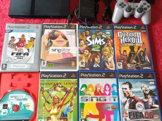 Sony Playstation 2 med 8 spil