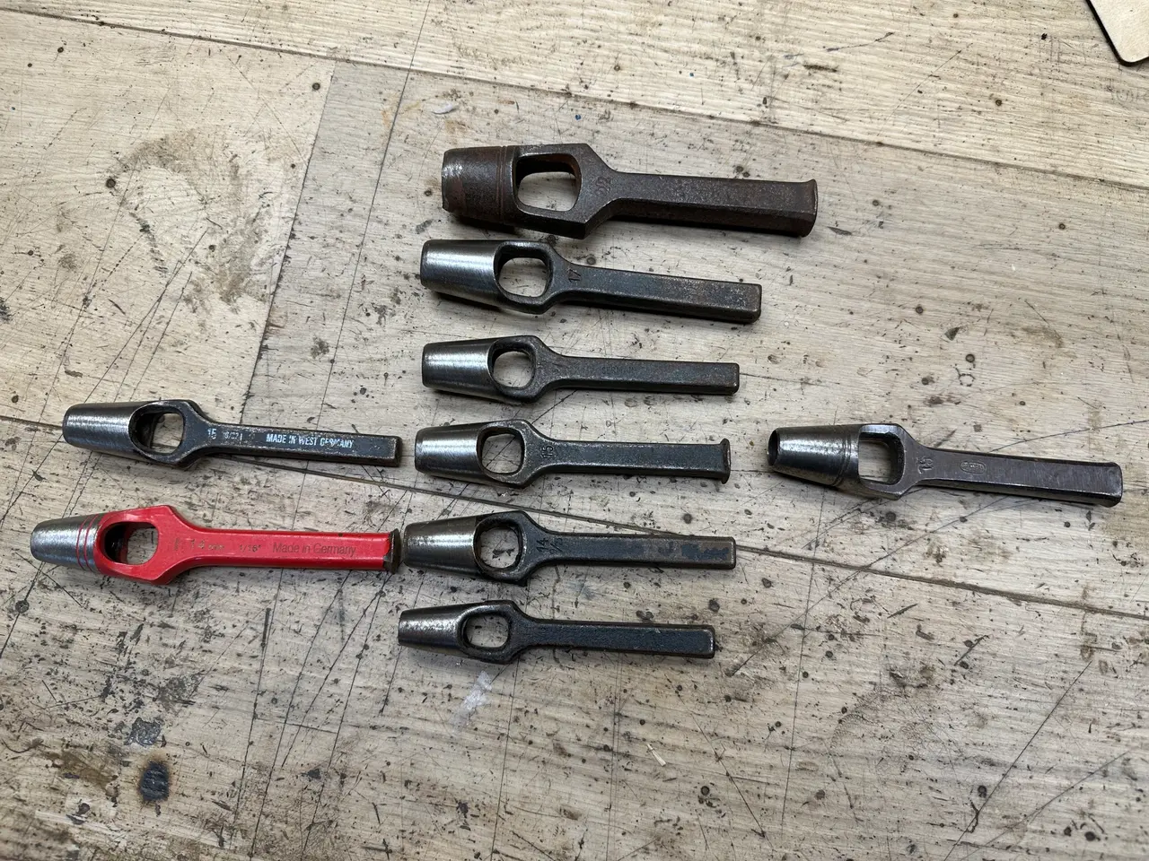 Billede 1 - Huggepiber, 9 stk. 22, 17, 16, 15, 14, 11 mm.