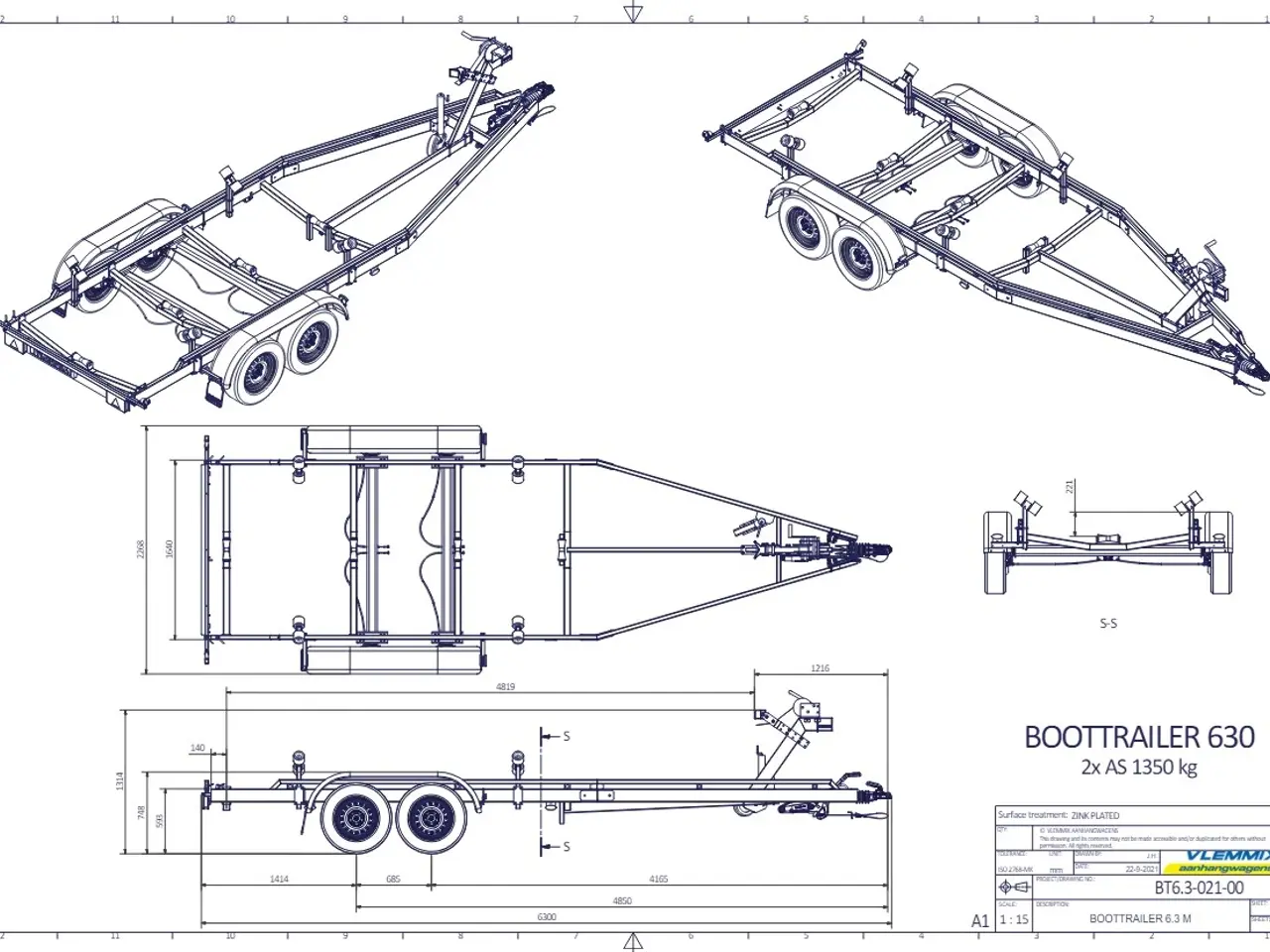 Billede 3 - Vlemmix Bådtrailer 630x220 2700 Flex-Roll