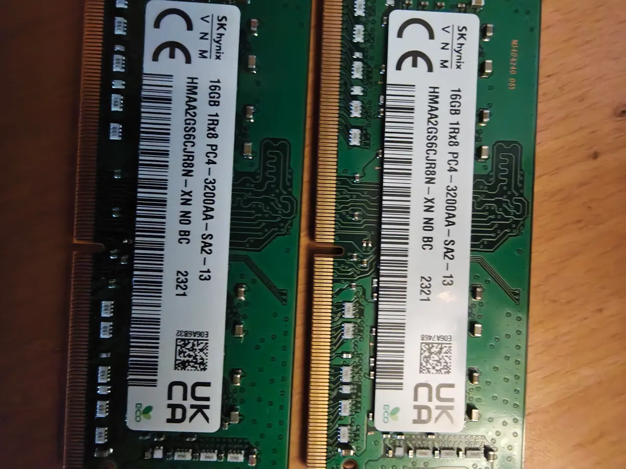 Billede 1 - Sk hynix 2x16 (32) gb ddr4 ram 3200 mhz so-dimm 