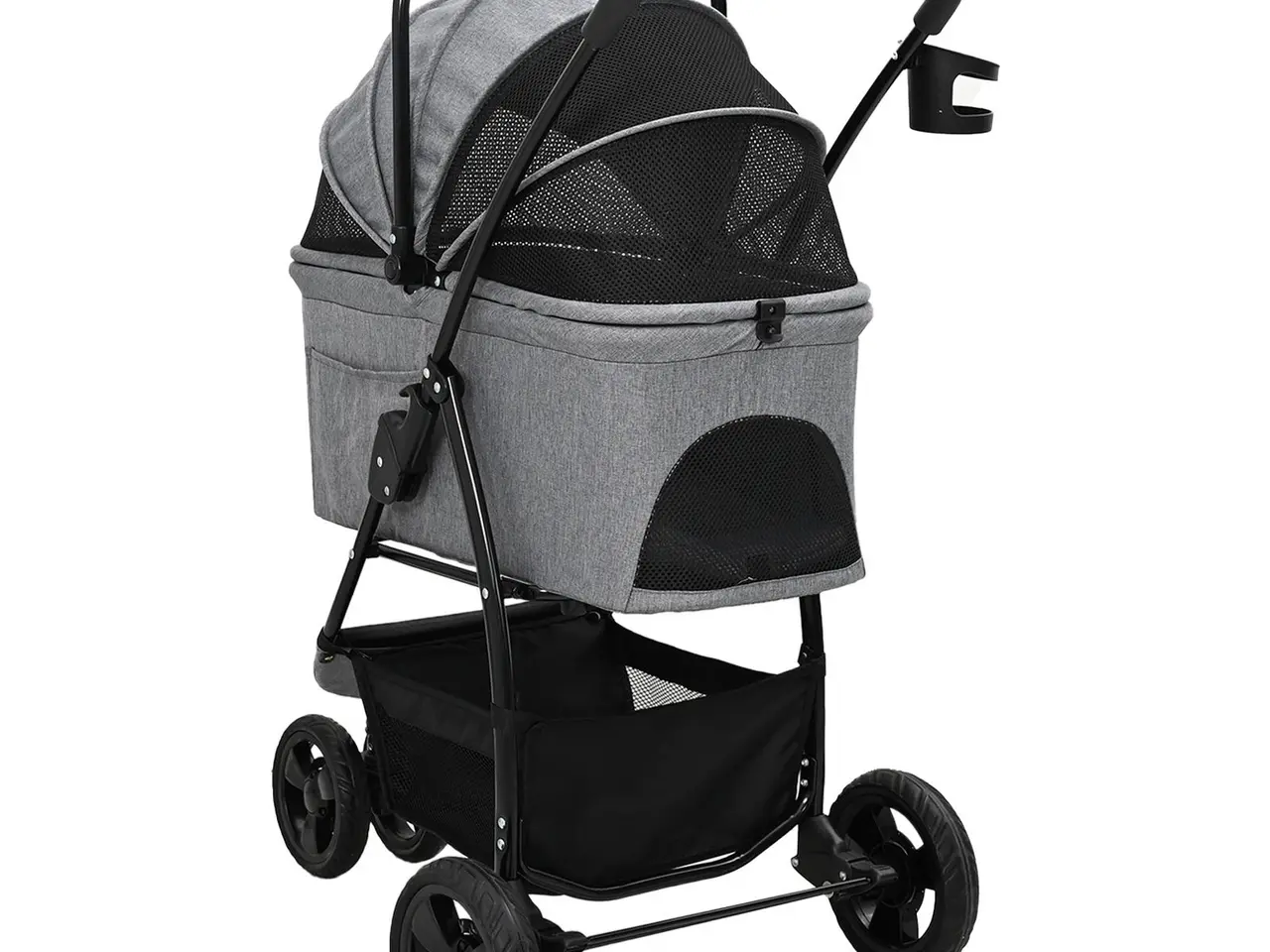 Billede 9 - Sammenklappelig kæledyrsvogn - grå, polyester, 78 × 54 × 101 cm