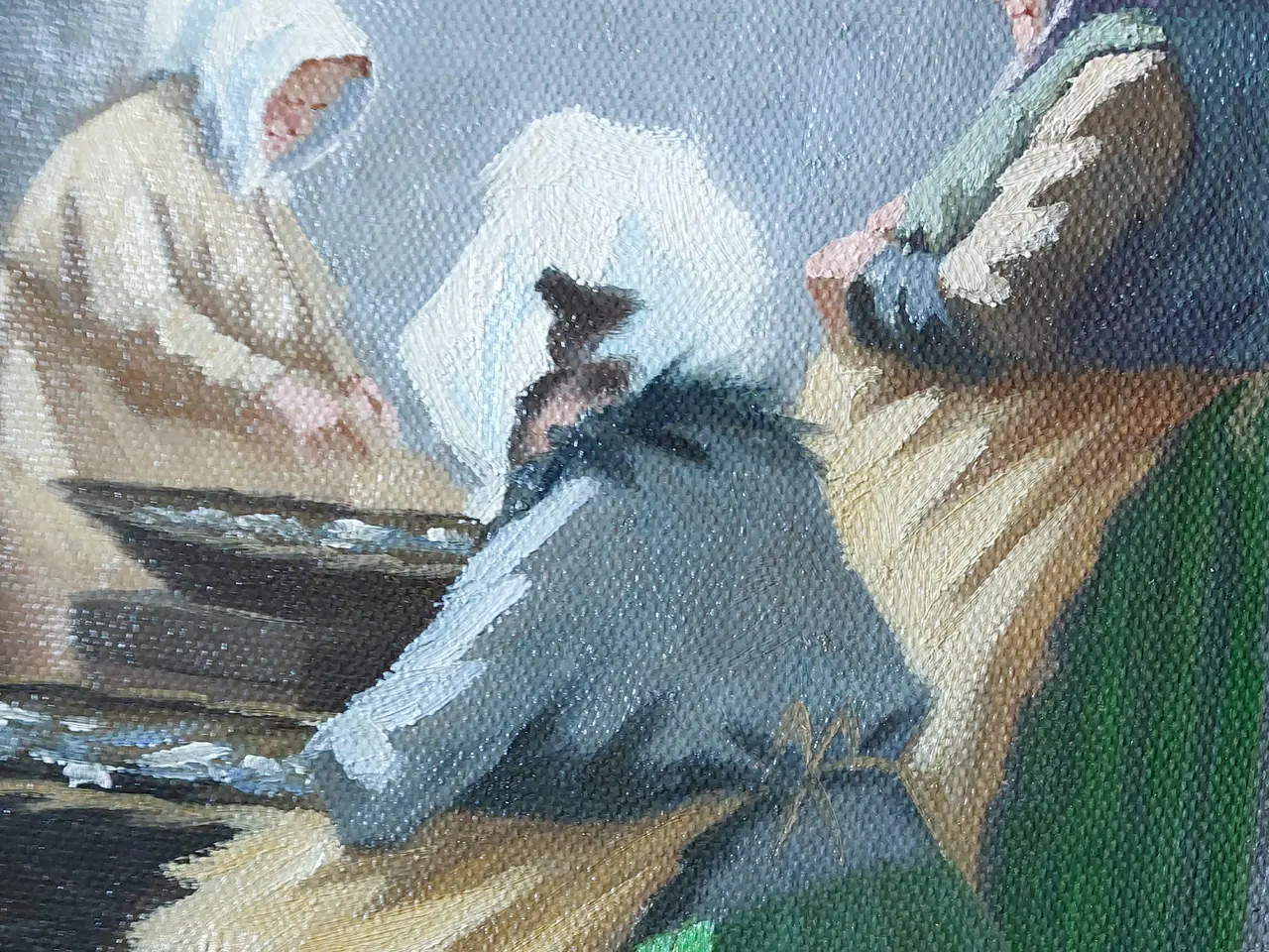 Billede 3 - FISKERKONER GAMMEL STRAND - oliemaleri
