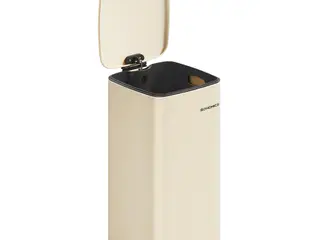 Køkken-skraldespand 30 l med pedal og soft close - sandbeige, rustfri stål, inderspand (LTB593A02)