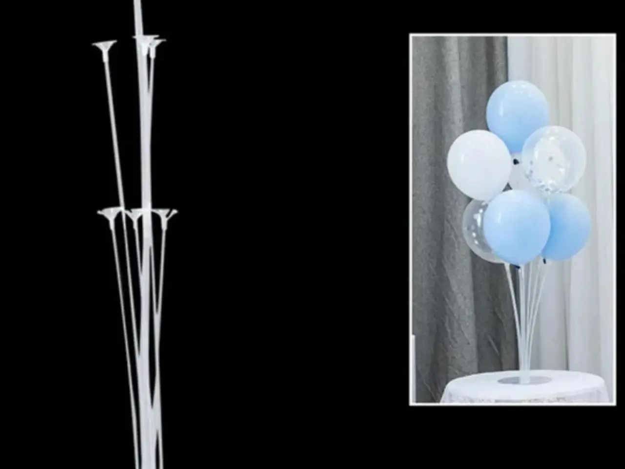 Billede 3 - Ballon´ stativ i Hård plast til 7 ballonge, Ballon