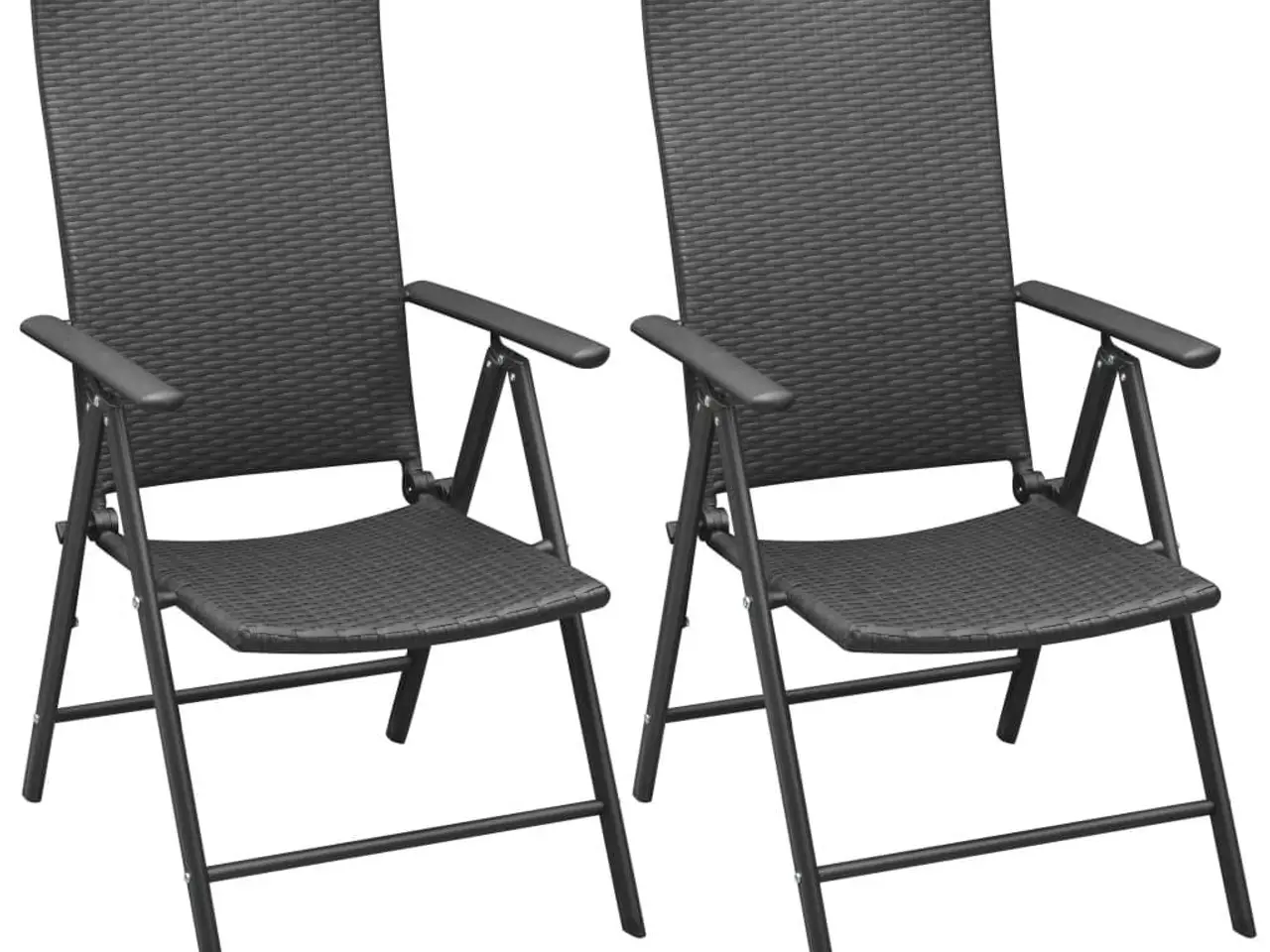Billede 1 - Foldbare havestole i polyrattan - 2 stk., sort
