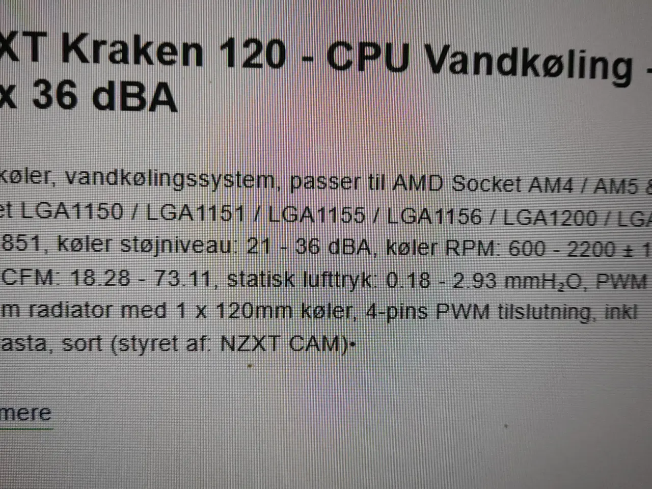 Billede 2 - Kraken vandkøling meget god stand